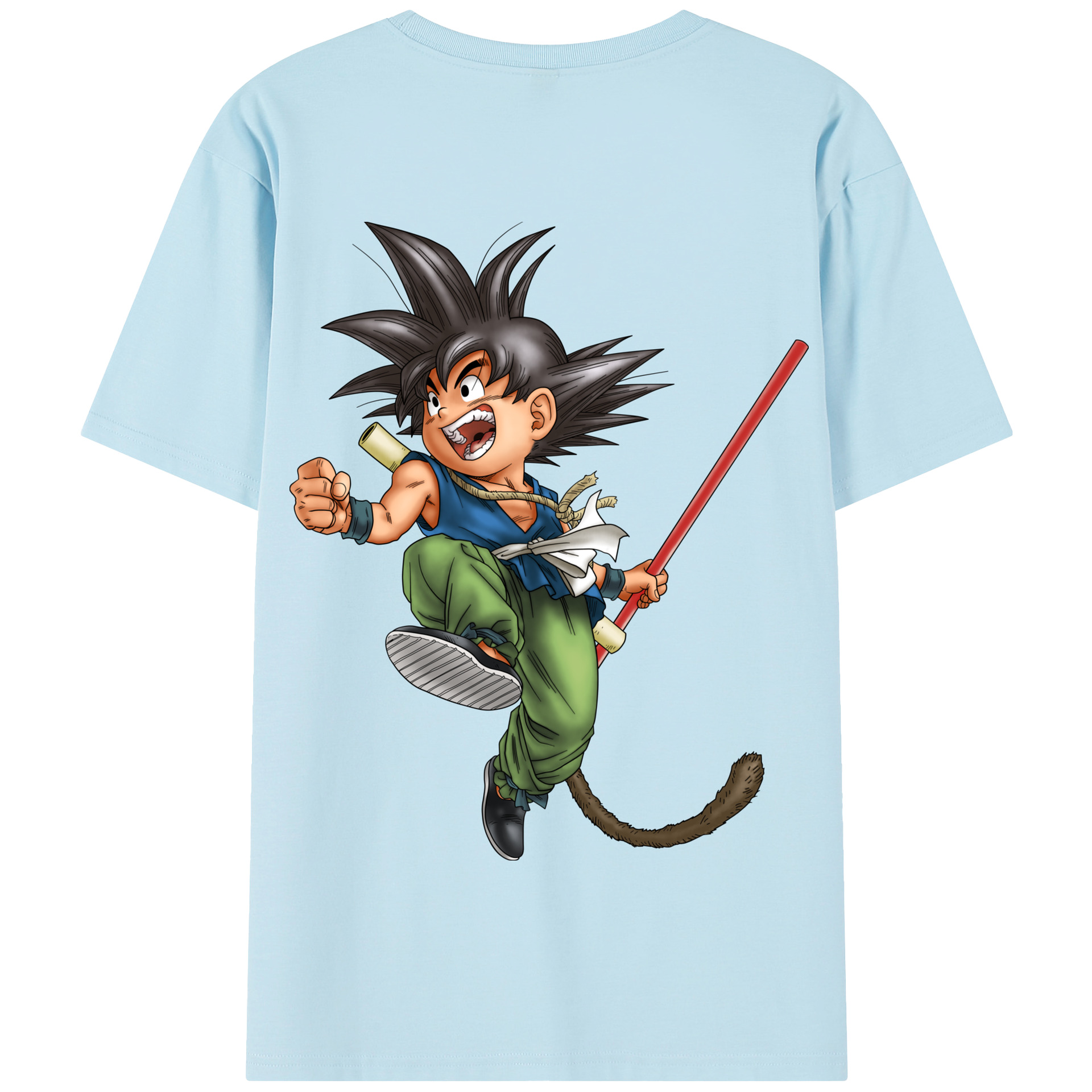 （画像用） ドラゴンボール 孫悟空（そん ごくう）Son Goku カカロット DRAGON BALL Kakarotto 綿100％半袖Tシャツ（背面プリント）